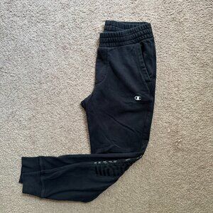 Champion Sweatpants Mens Small 30x30 Tapered Leg Elastic Waist Black Mid Rise